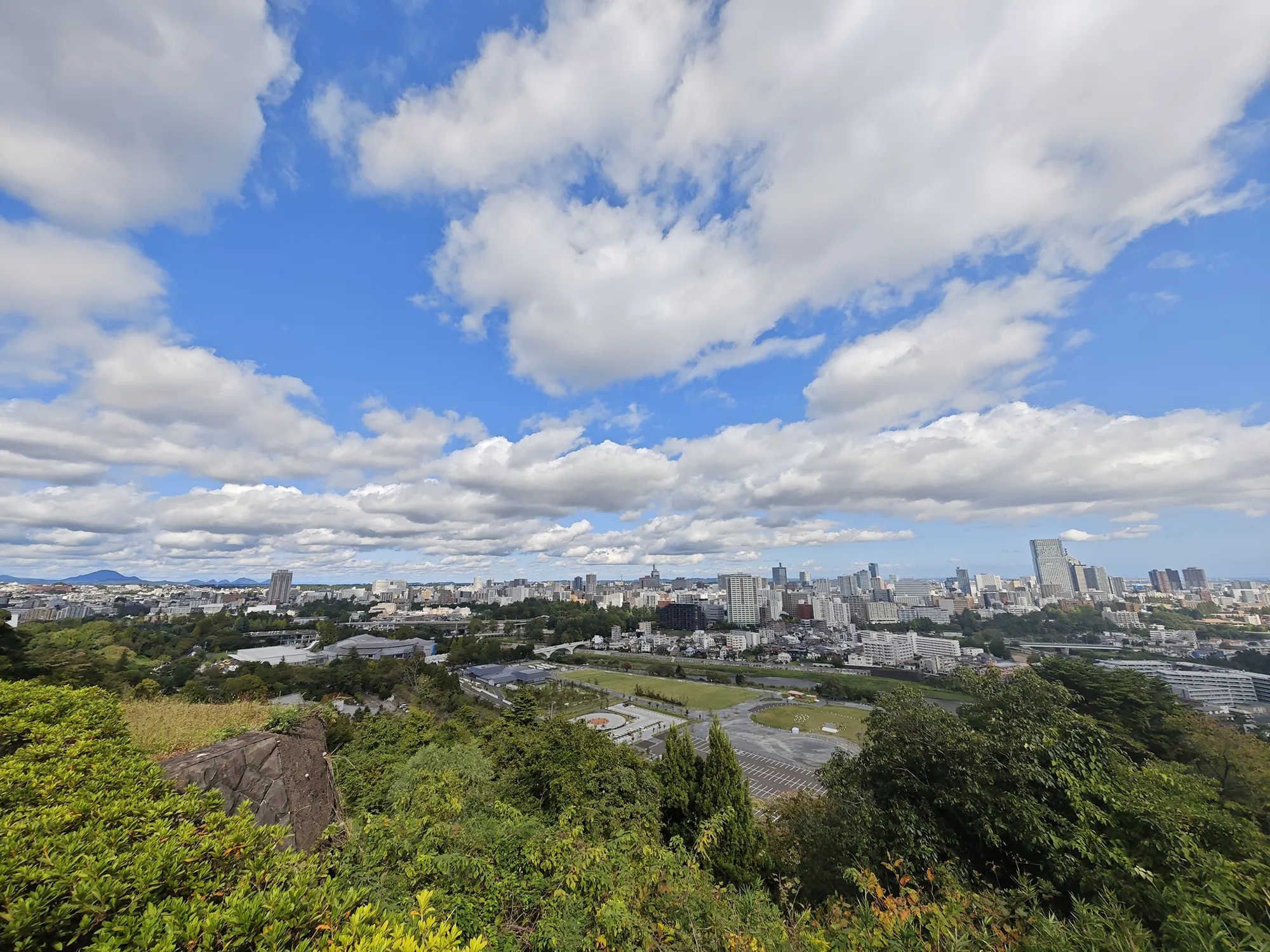 仙台城跡からの仙台市の眺め